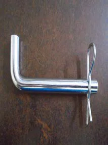 Zinc-plated bent hitch pin with R-clip