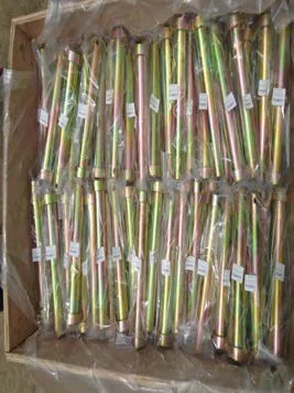 Yellow zinc-plated pins with labels, packed for export