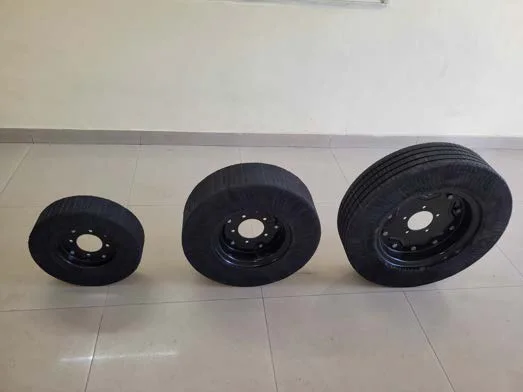 Finishing mower wheels in three sizes